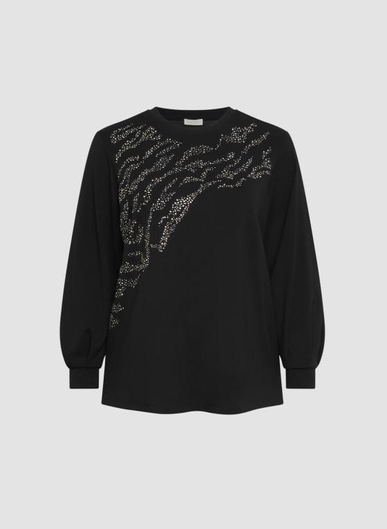 Embellished Zebra Motif Top