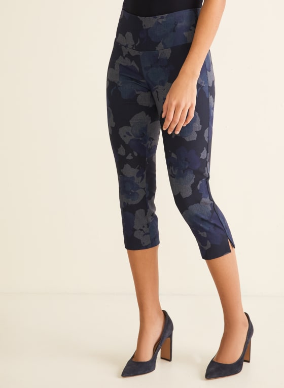 Floral Pull-On Capri Pants