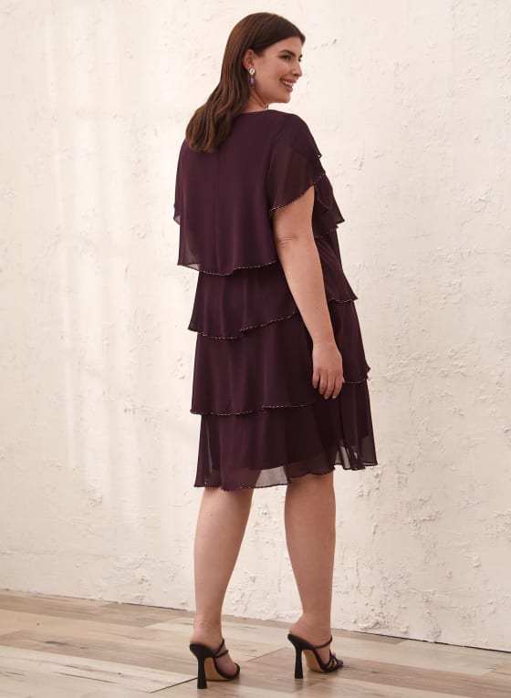 Tiered Embellished Ruffle Dress