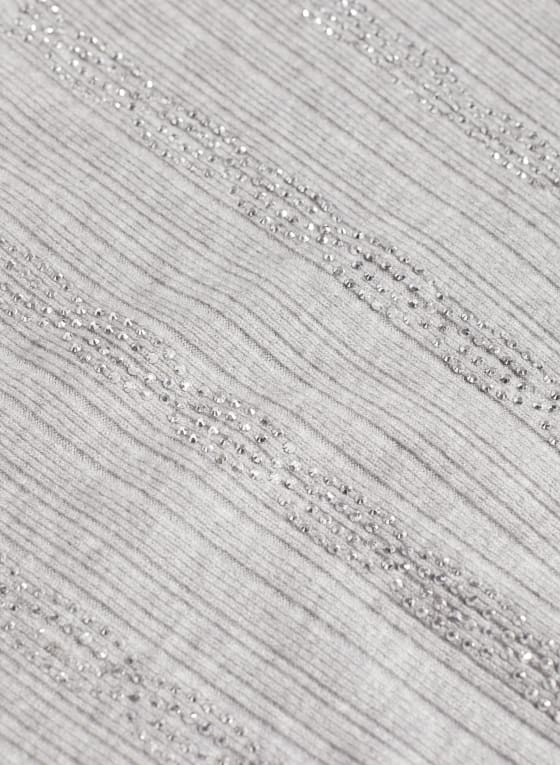 Rhinestone Embellished Mock Neck Sweater