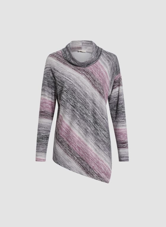 Asymmetric Stripe Print Top