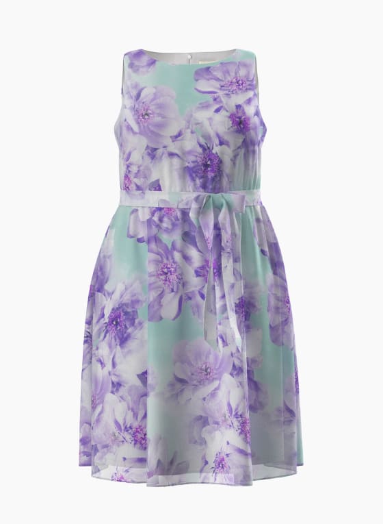 Floral Print Belted Dress