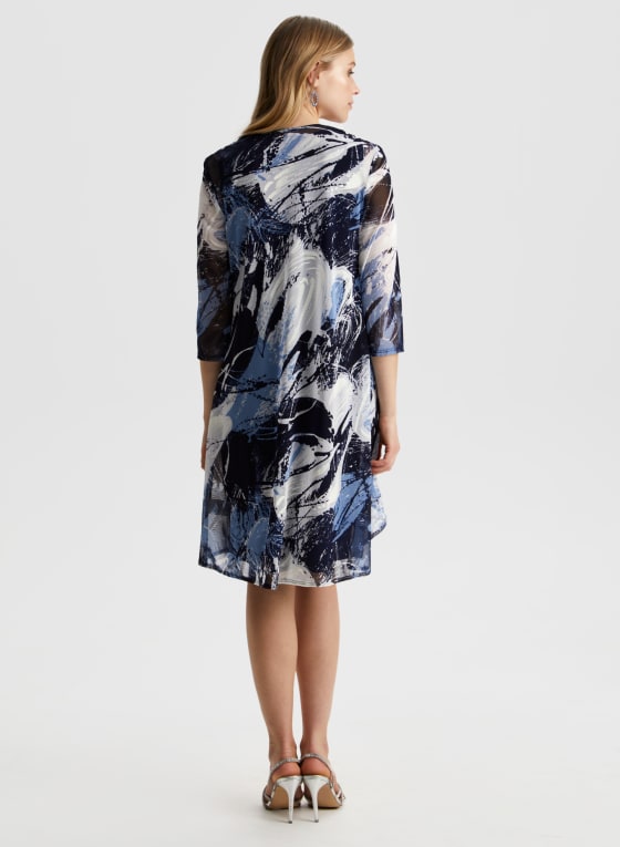 Abstract Print Jacket & Dress Set