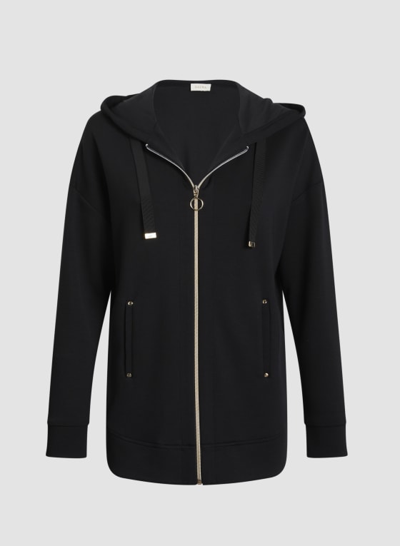 Zip Front Hooded Top