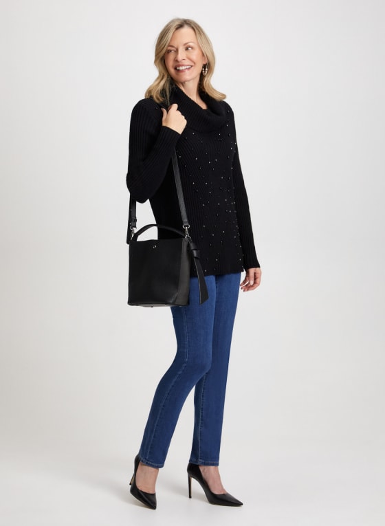 Cowl Neck Stud Detail Sweater