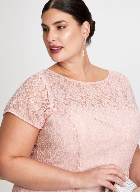 Sequin Embellished Lace Dress