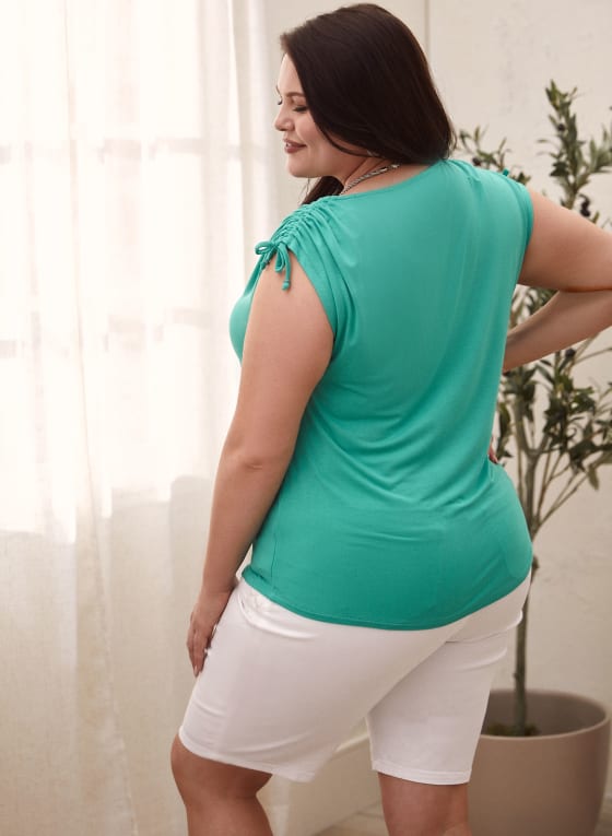 Tie Detail Scoop Neck Top