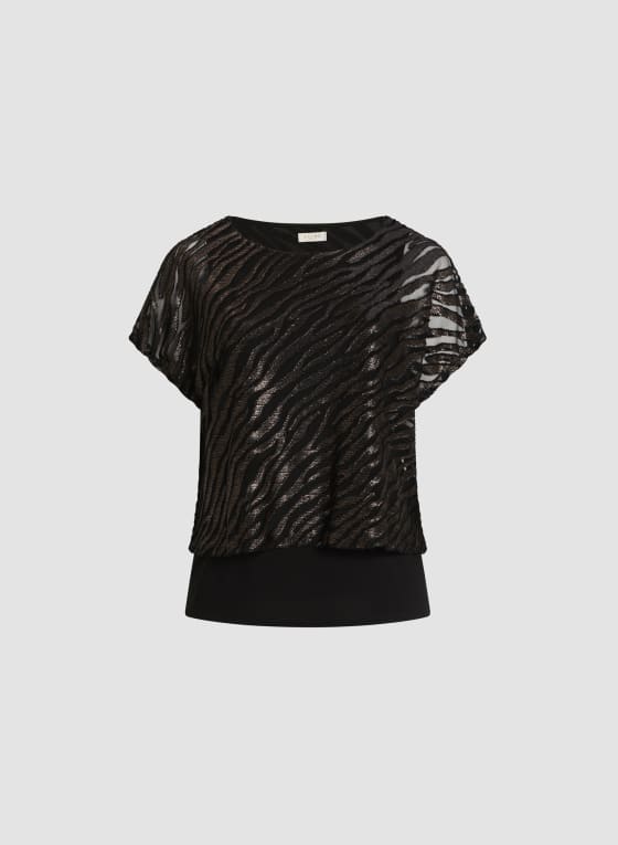 Metallic Zebra Motif Top