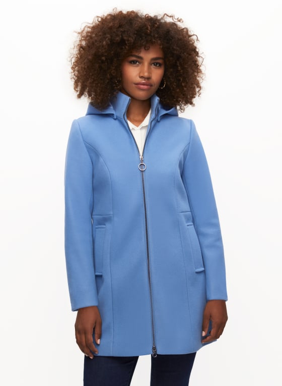 Stretch Wool Blend Coat