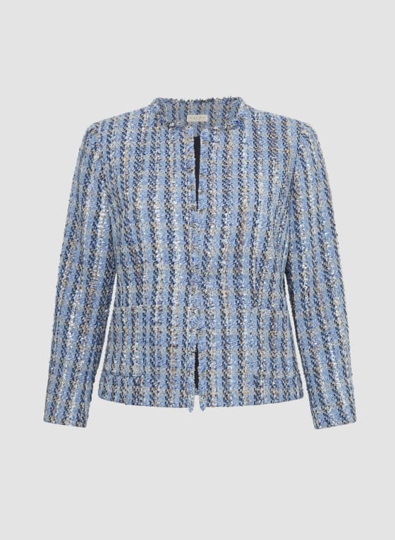 Fringe Detail Bouclé Jacket