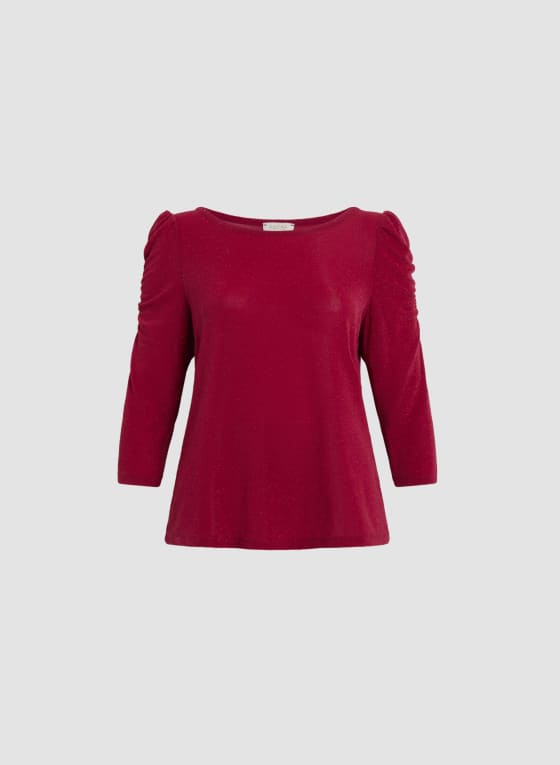 Sleeve Detail Glitter Top