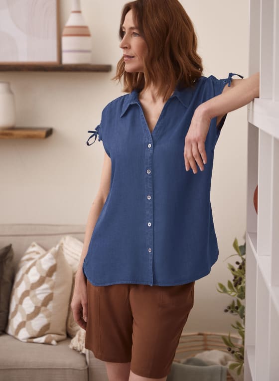 Drawstring Detail Tencel Top