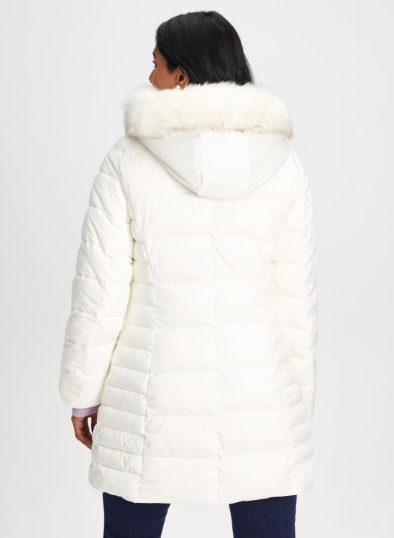 Quilted Asymmetrical Vegan Down Coat