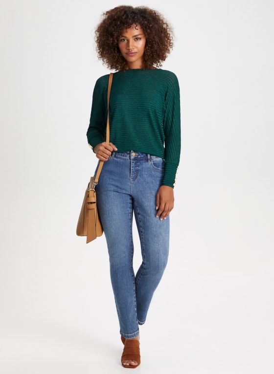 Heather Knit Dolman Sleeve Top