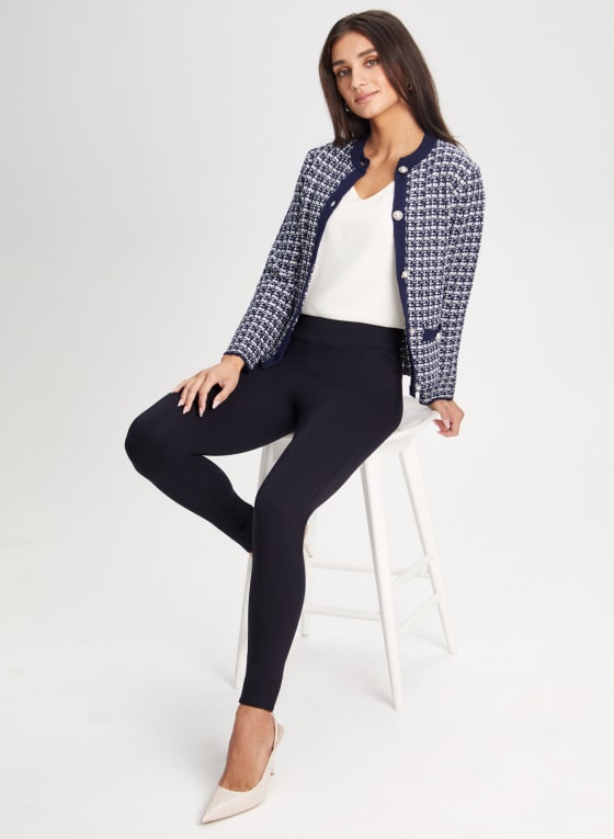 Button Front Bouclé Cardigan