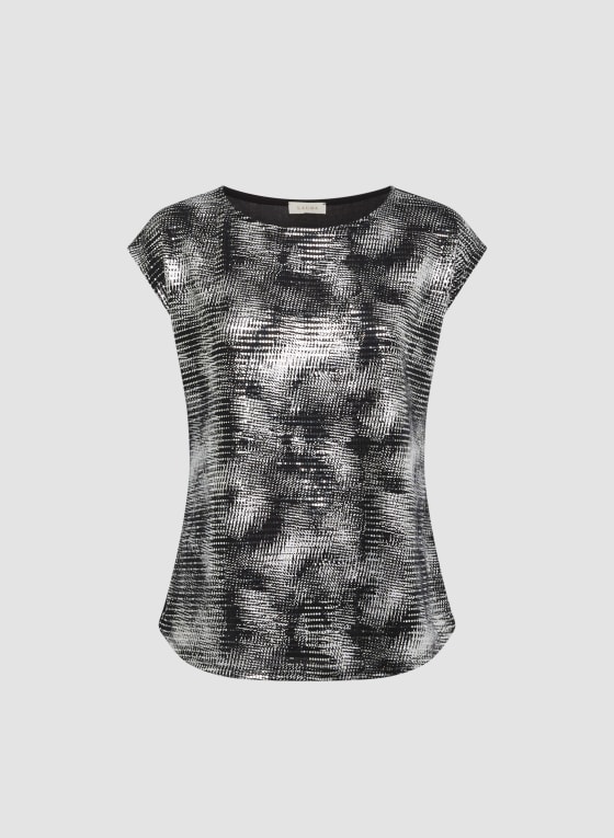 Abstract Metallic Print Top