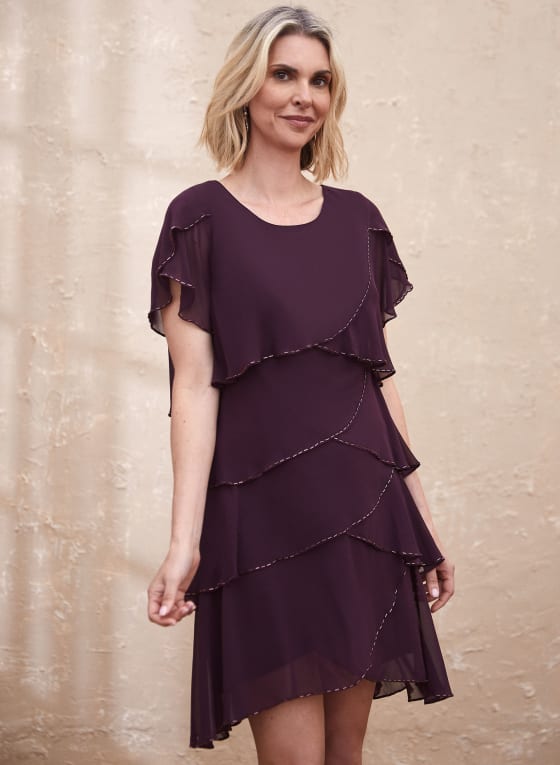 Tiered Ruffle Chiffon Dress