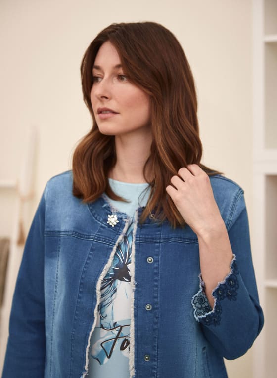 Frayed Detail Denim Jacket