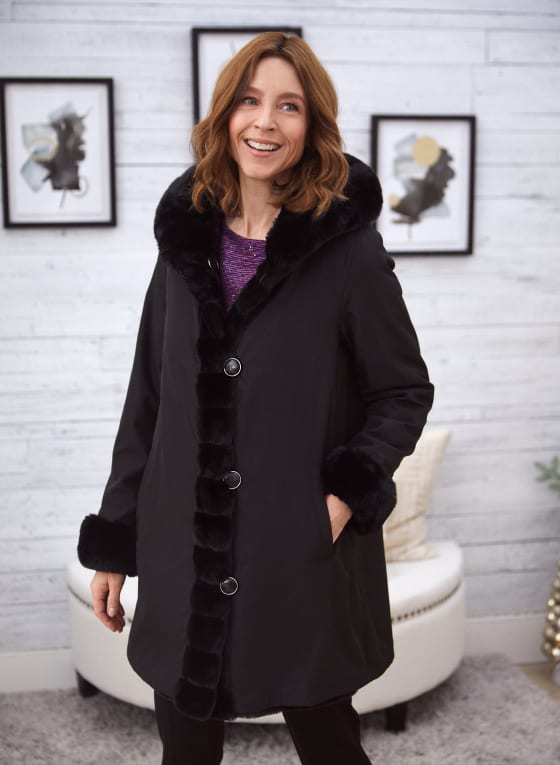 Reversible Faux Fur Coat