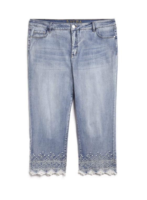 Embellished Denim Capris