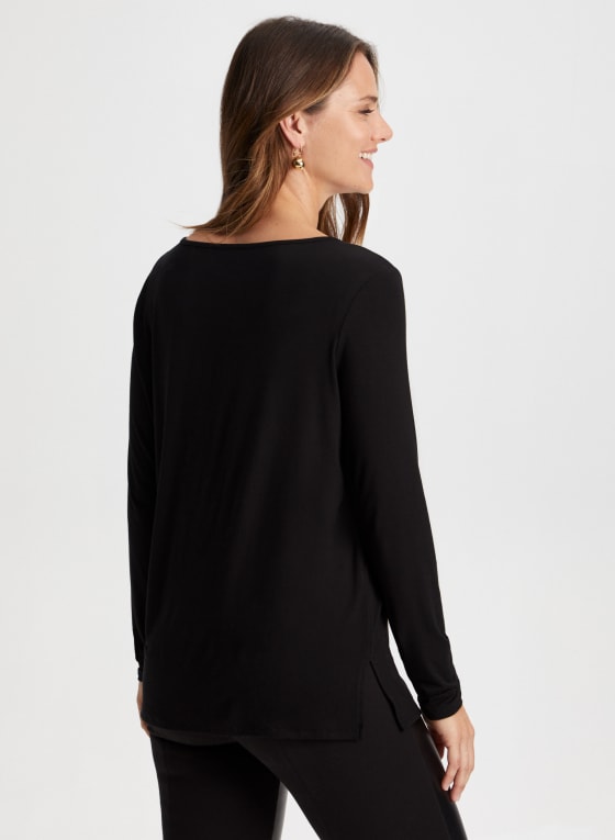 Striped Animal Motif Tee