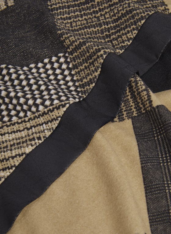 Cowl Neck Patchwork Print Sweater