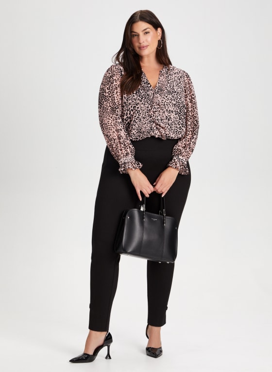 Buckle Detail Pull-On Pants