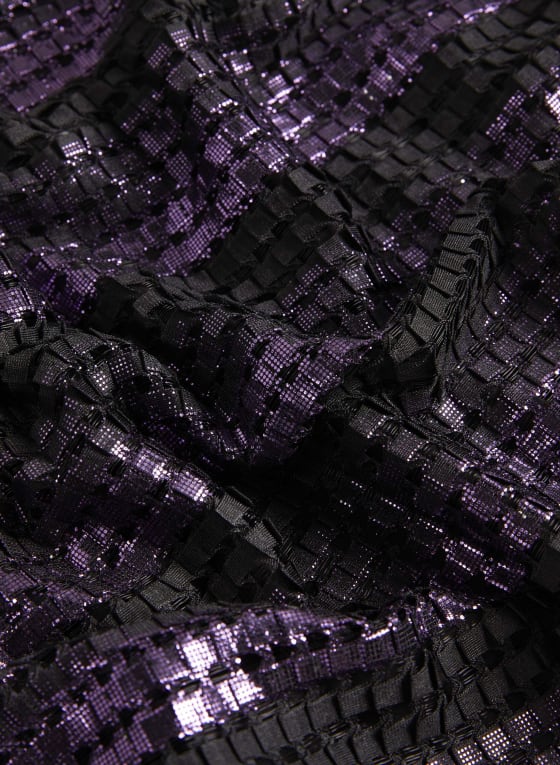 Metallic Stripe Motif Crochet Top