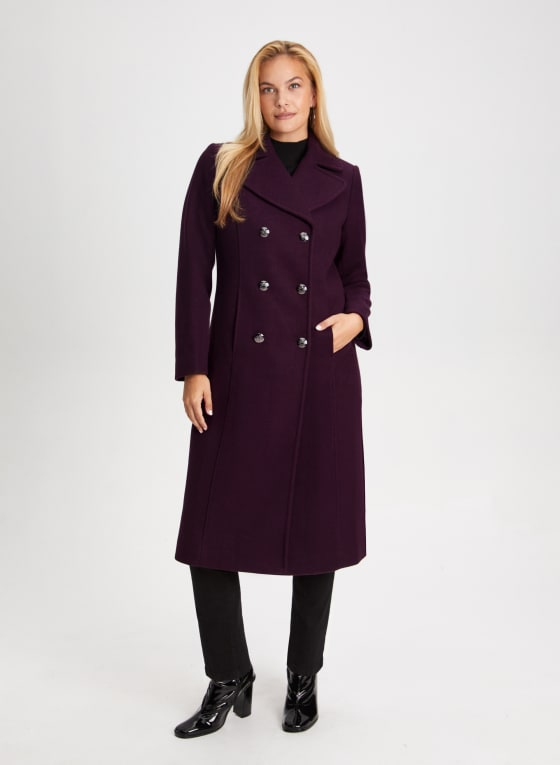 Stretch Wool Blend Coat
