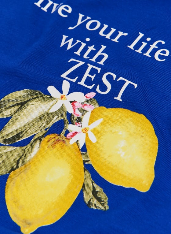 Lemon & Slogan Print Sleepshirt