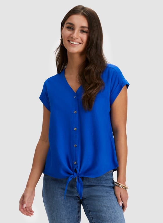 Tie Hem Linen Shirt