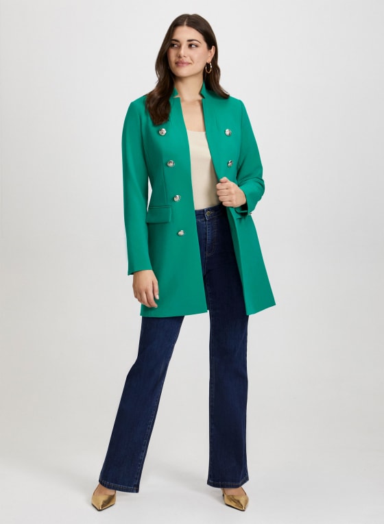 Button Detail Redingote Jacket