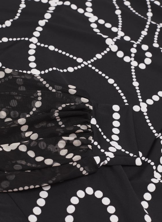 Printed Bouffant Sleeve Top