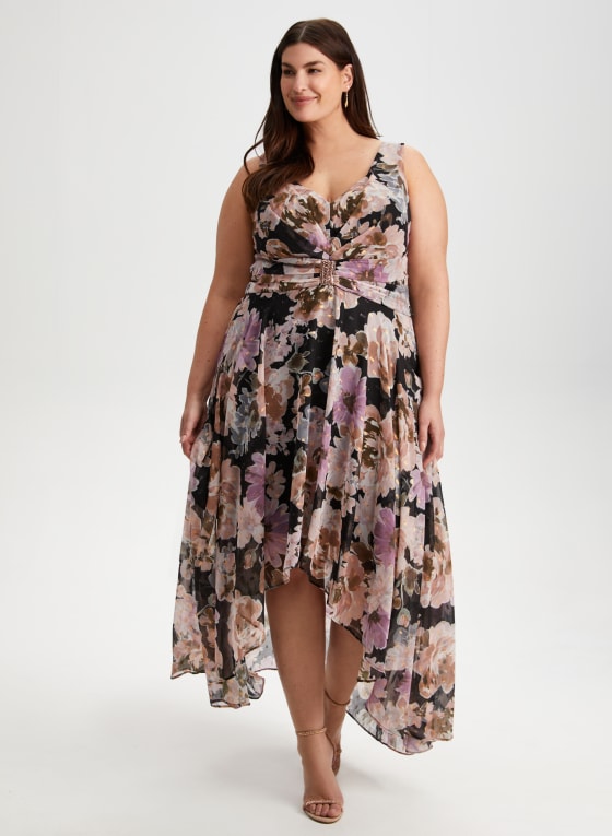 Floral Print High-Low Dress