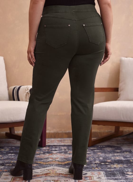 Pull-On Straight Leg Jeans