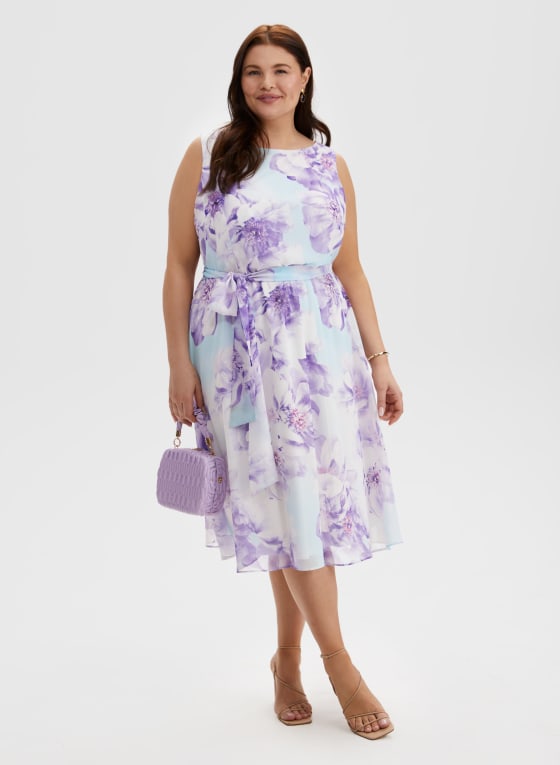 Floral Print Belted Dress