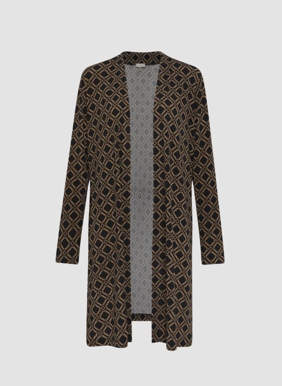 Geometric Print Open Front Top