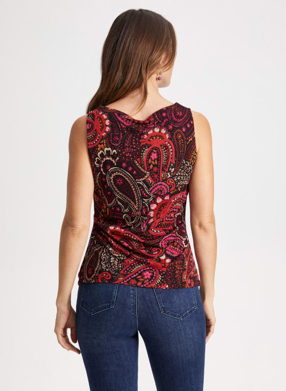Sleeveless Paisley Print Top
