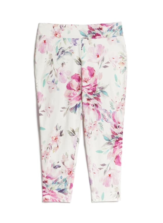 Floral Print Pull-On Pants