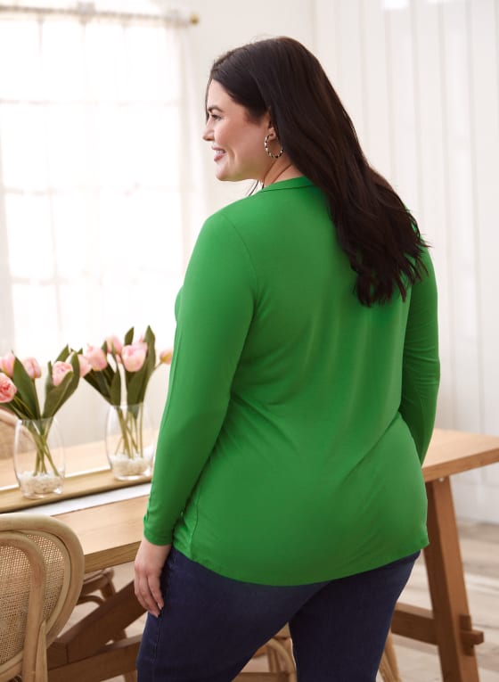 Split V-Neck Long Sleeve Tee