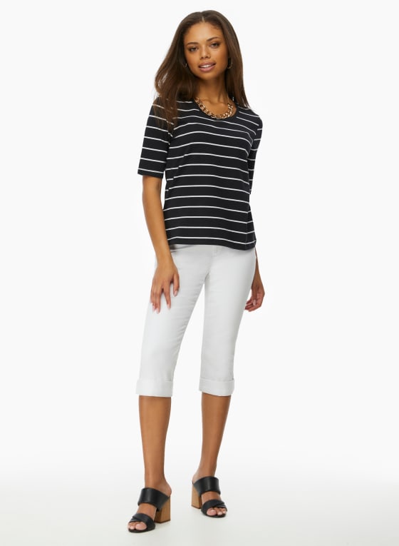 Pull-On Denim Capris