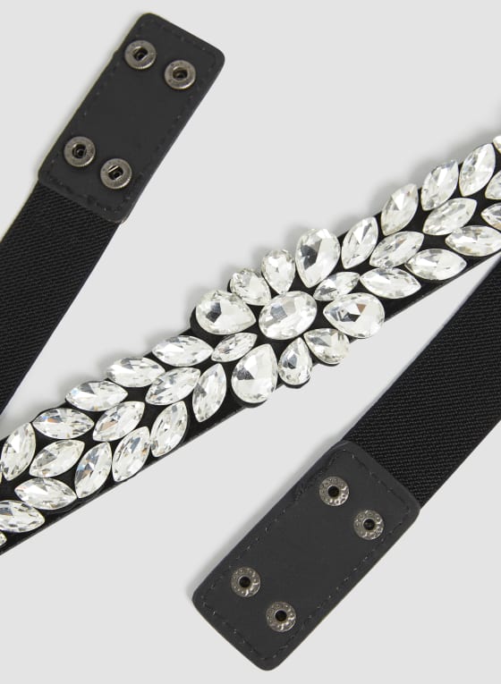Crystal Embellished Elastic Belt
