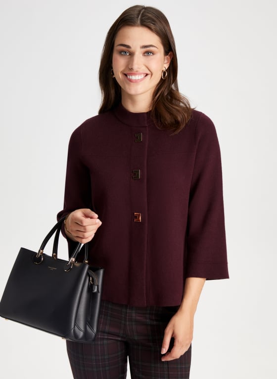 Mock Neck Cardigan