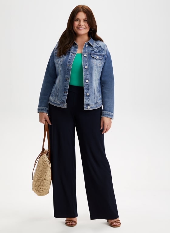 Pull-On Wide Leg Pants