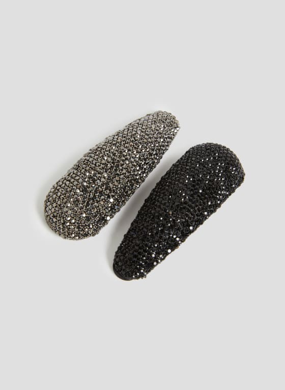 Crystal-Studded Hair Clip Set