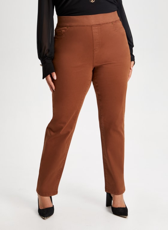 Pull-On Straight Leg Jeans