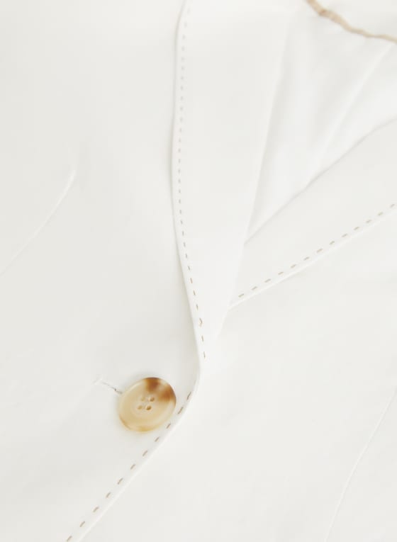 Linen Button Front Blazer