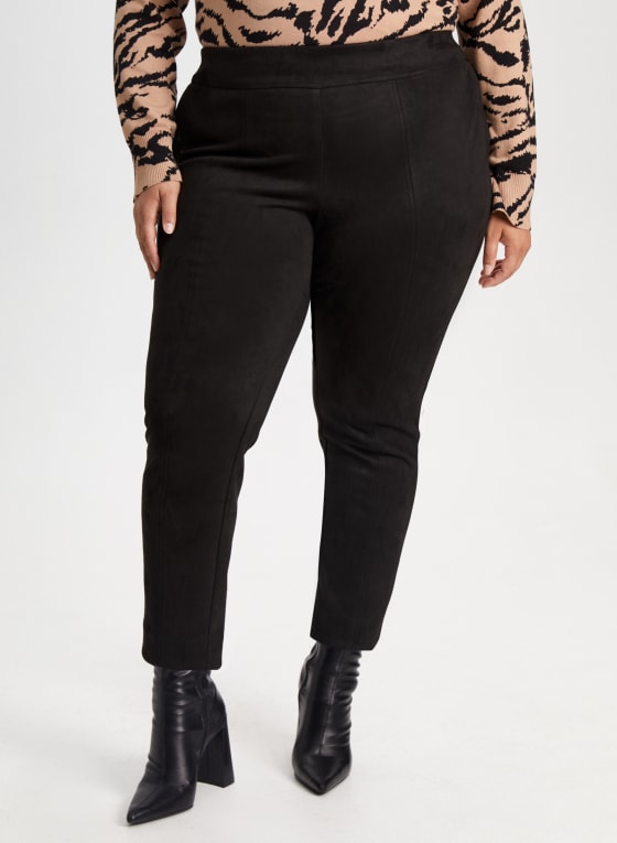 Pull-On Faux Suede Pants