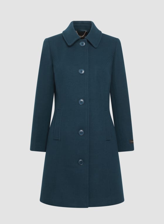 Club Collar Wool Blend Coat