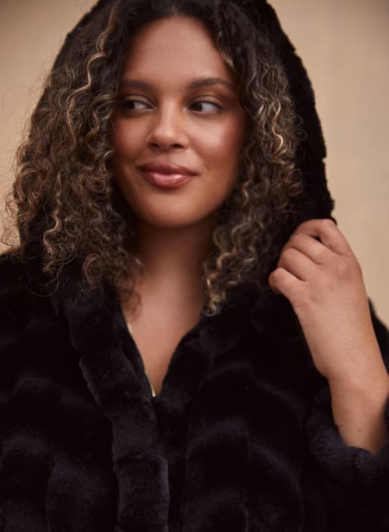 Hooded Faux Fur Coat